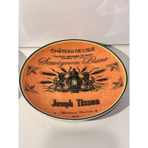 BIA Cordon Bleu Appetizer Plates Wine Labels Porcelain 6" Colorful Serveware - Picture 6 of 11